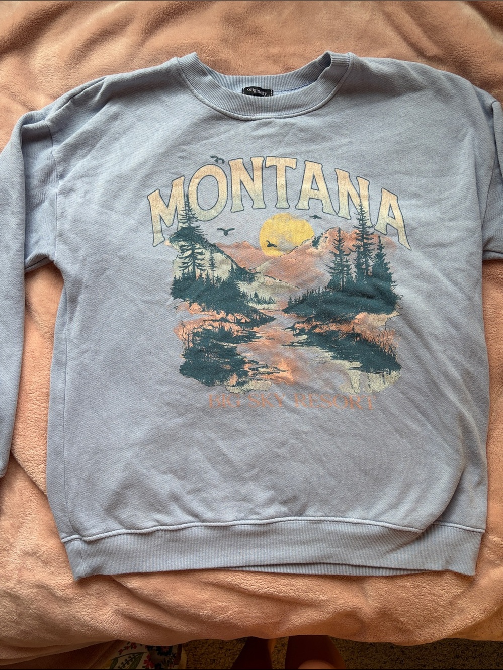 Montana Graphic Crewneck Sweatshirt - Light Blue